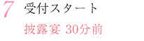 7.受付スタート 披露宴30分前